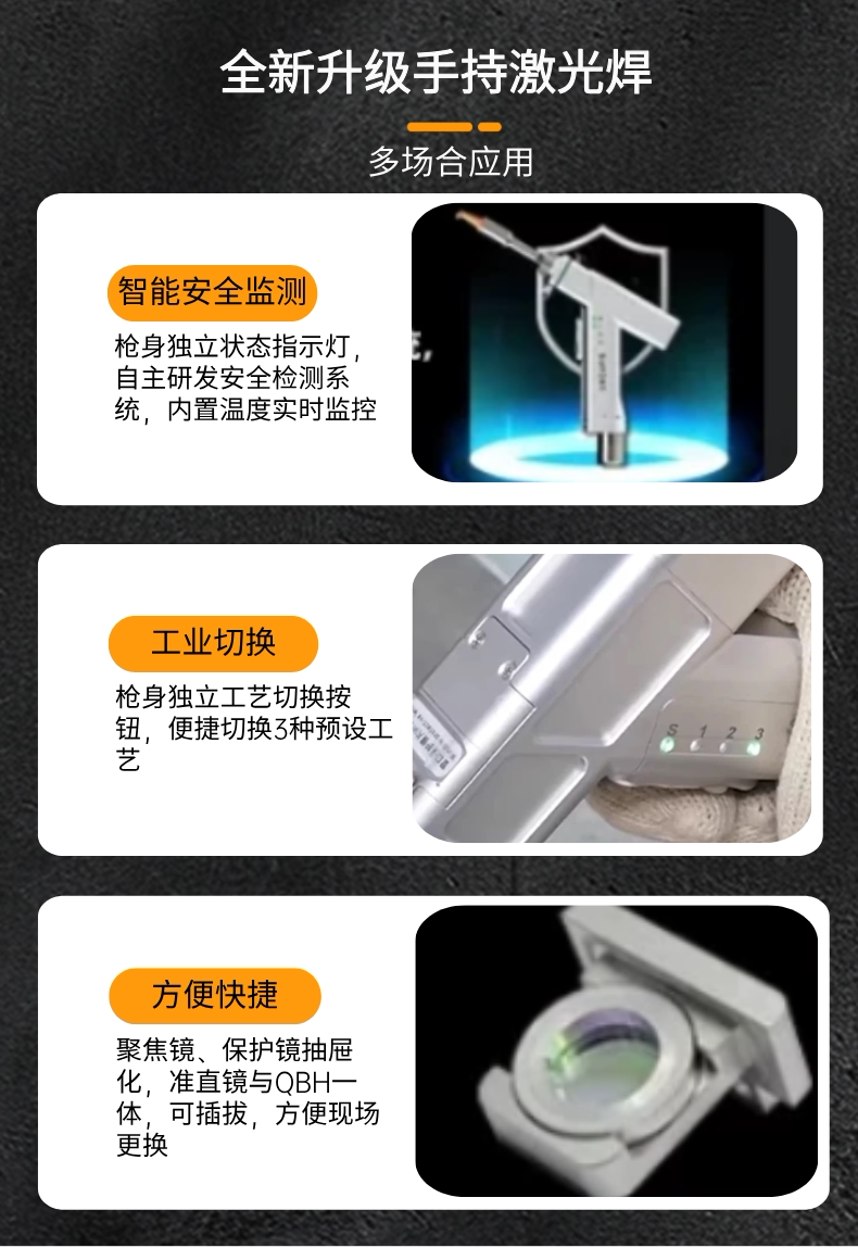 激光焊机配件超强伟业SUP28F/28T手持激光焊枪风冷水冷小型焊接头