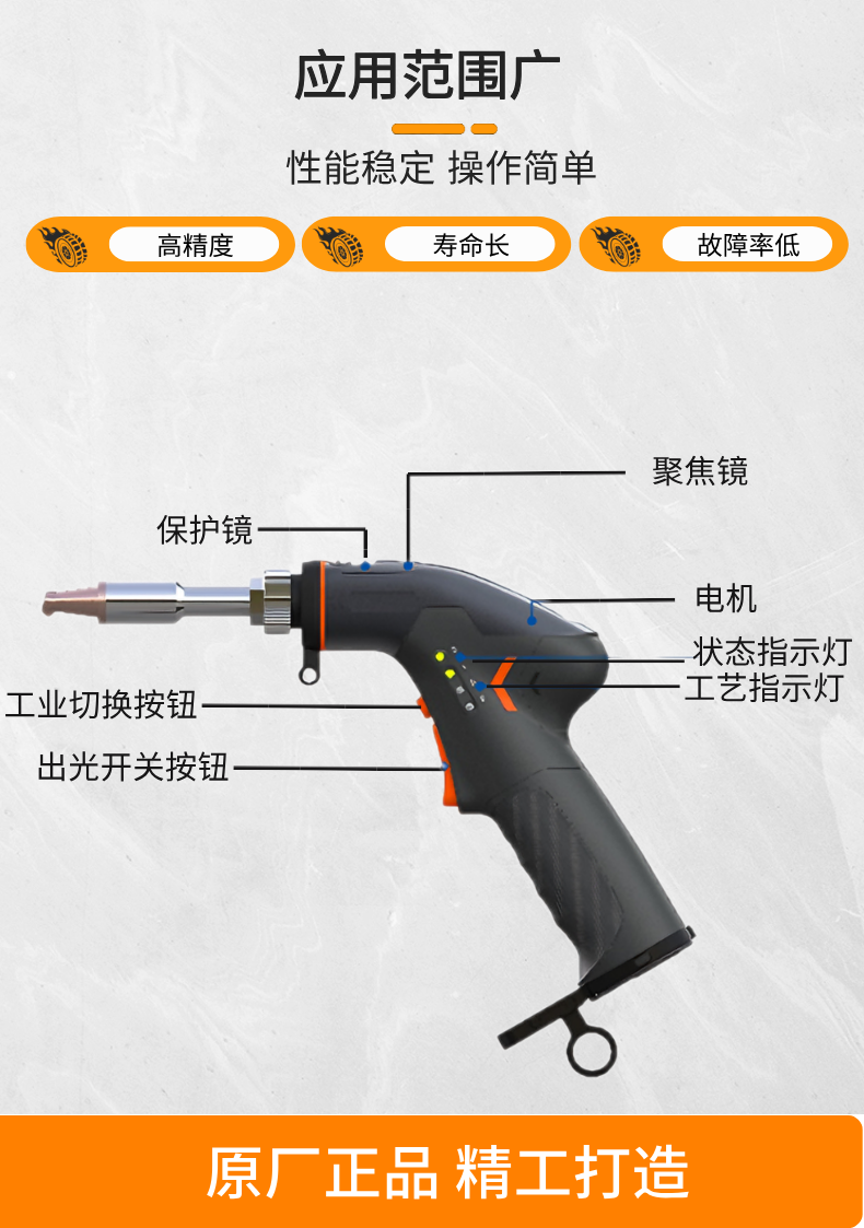 激光焊机配件超强伟业手持激光焊枪SUP36T小型便携四合一焊接头